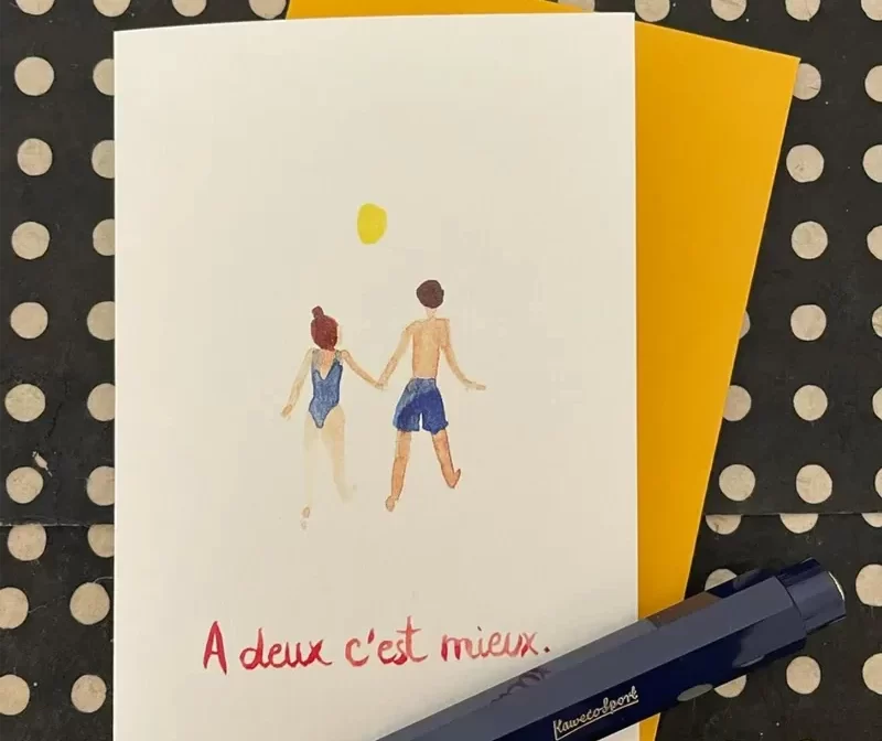 A DEUX C'EST MIEUX Greeting Card