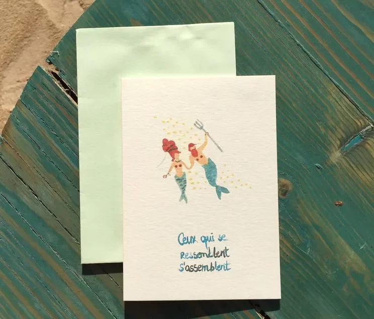 SIRÈNE ET NEPTUNE Greeting Card