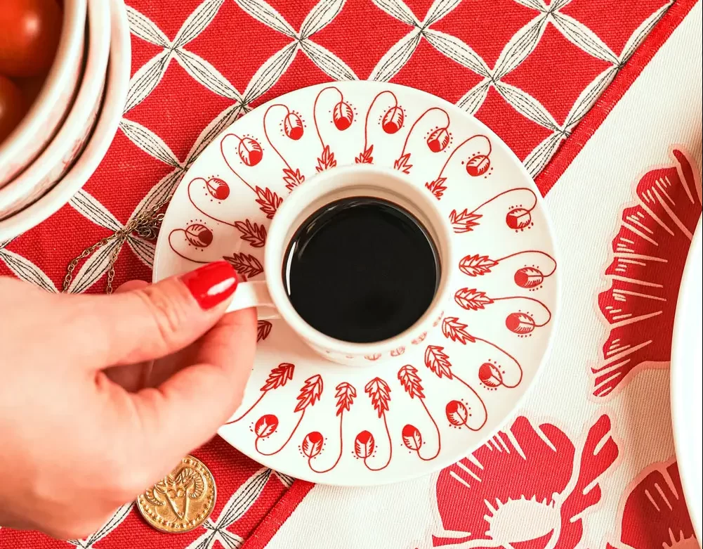 Red Poppy Coffee Cup - Tableware