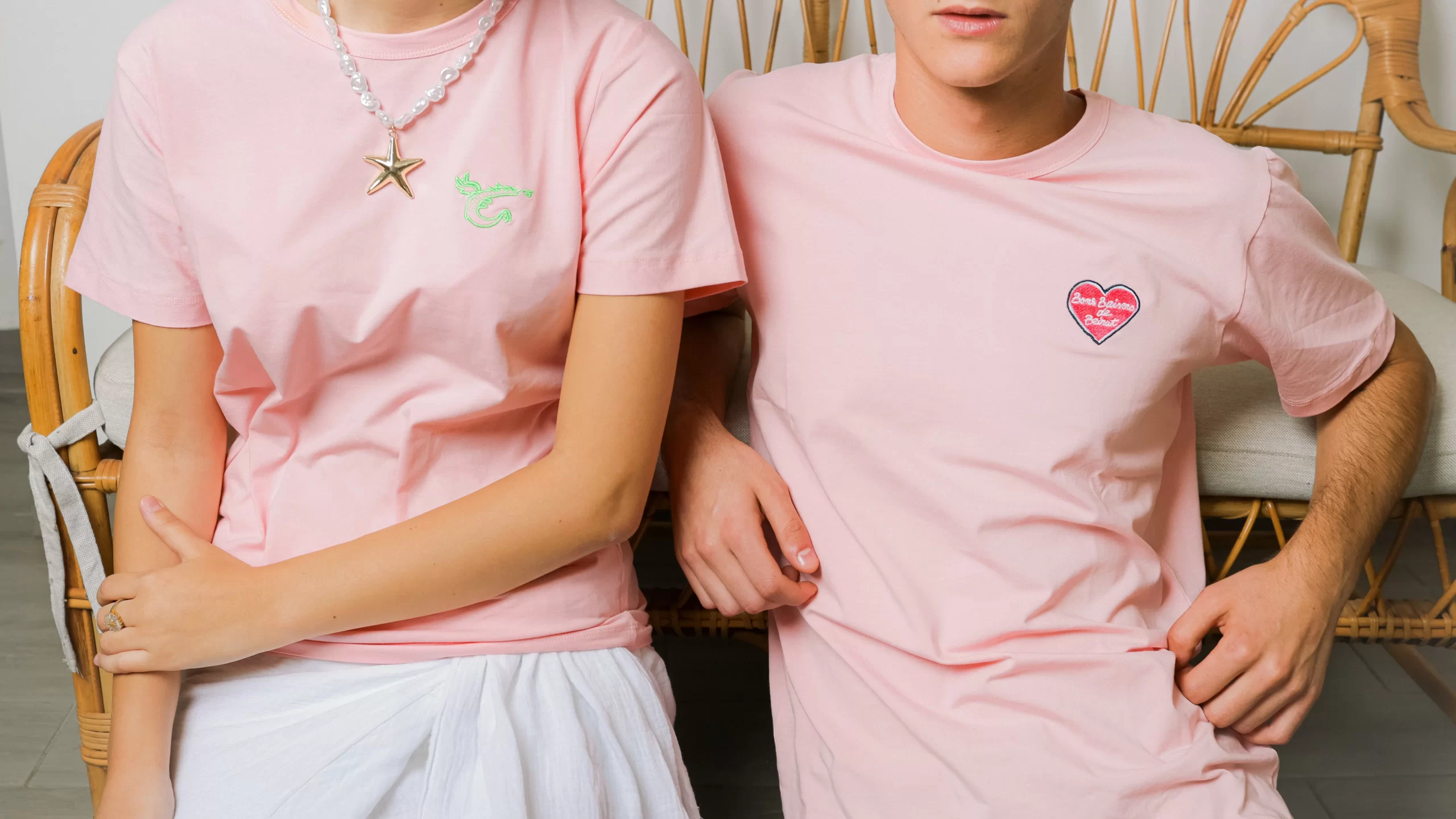 CLASSIC PINK EMBROIDERED T-shirt