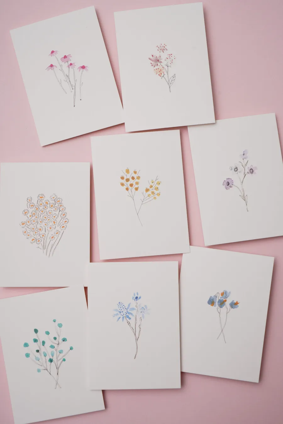 WILD FLOWER SET OF 8 Greeting Cards