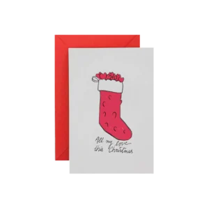 CHRISTMAS RED STOCKING Greeting Card